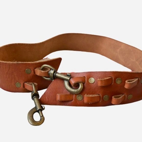 Linea Pelle Brown Leather Belt Snaps Vintage main image 12